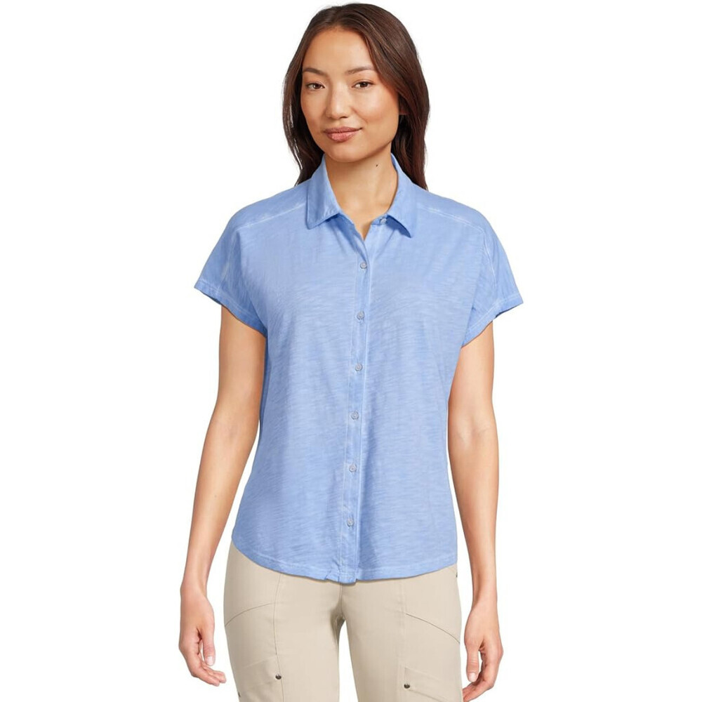 Elliott Lauren Shirt Women's XL Blue Enzyme Wash Jersey Short Sleeve RED1305